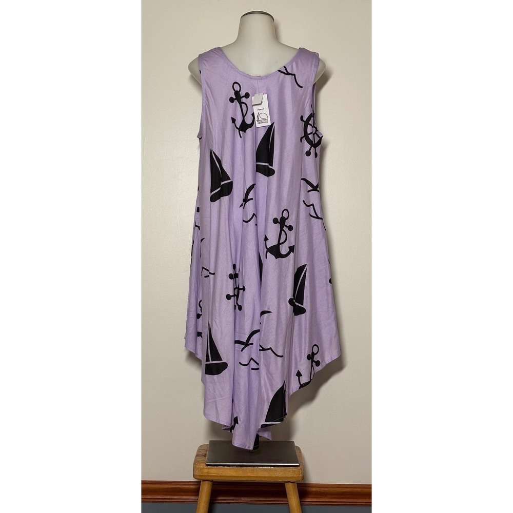 Magu Distributors Nautical Sharkbite Dress Womens OS Lavender Purple NWT